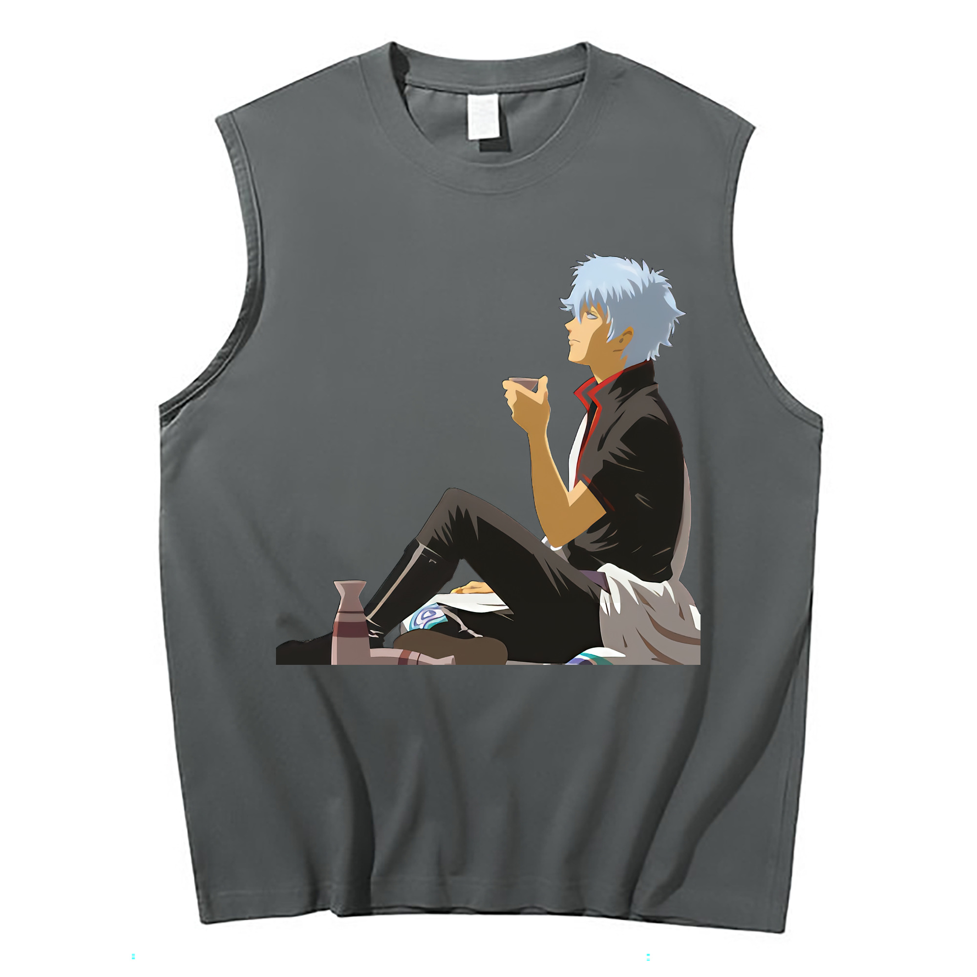 （画像用） ぎんたま 坂田銀時（さかたぎんとき） 神楽 志村新八（しむら しんぱち） GINTAMA Sakata Gintoki Kagura Shimura Shinpachi コットン100％タンクトップ（フロントプリント）